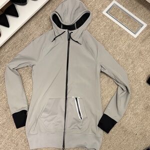 Nike long Light Gray Hoodie with Black Interior